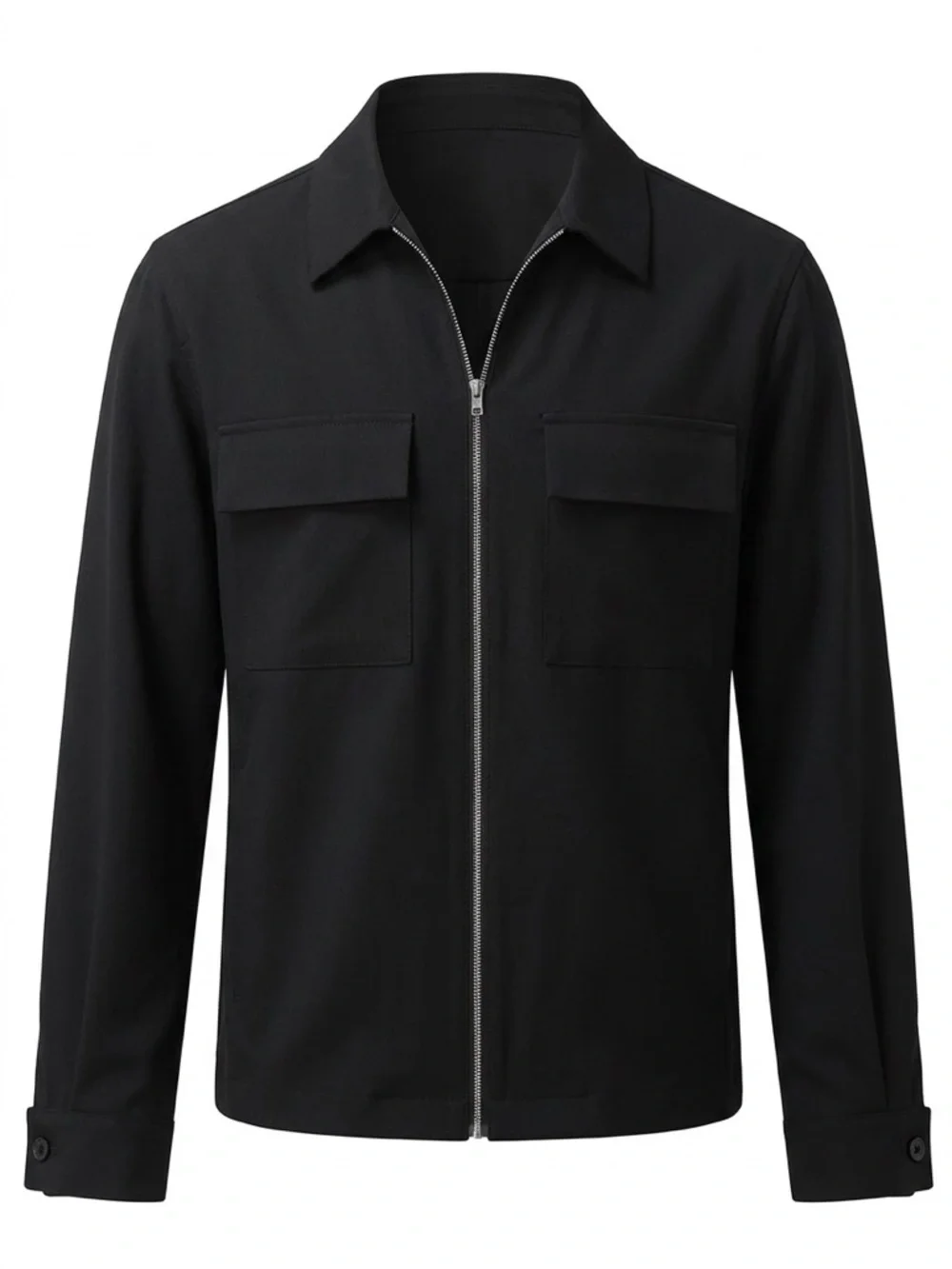 Massimo Dutti Black Lightweight Zip-Front Shirt Jacket - Limited edition - Picture 9 of 9